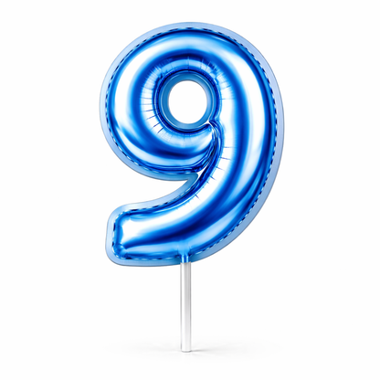 Cake Toppers Números Estilo Globo – Azul