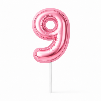 Cake Toppers Números Estilo Globo – Rosa