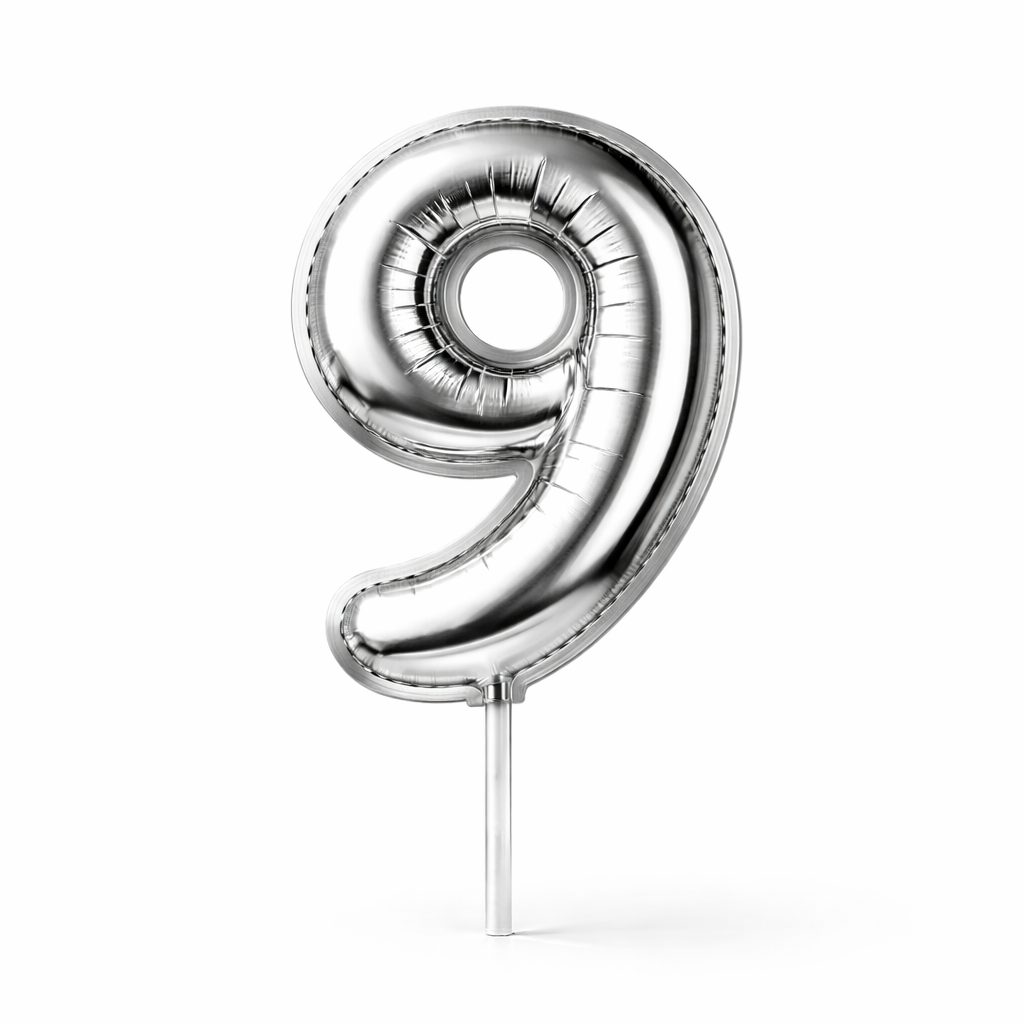 Cake Toppers Números Estilo Globo – Plateado