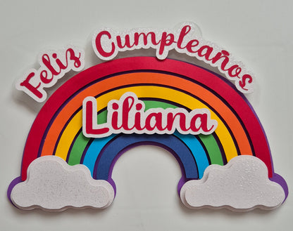Cake Topper Arcoíris Personalizado