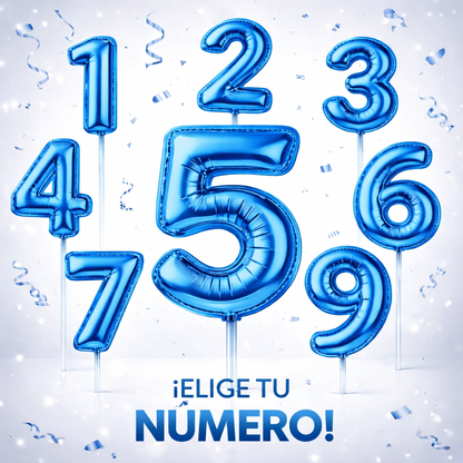 Cake Toppers Números Estilo Globo – Azul