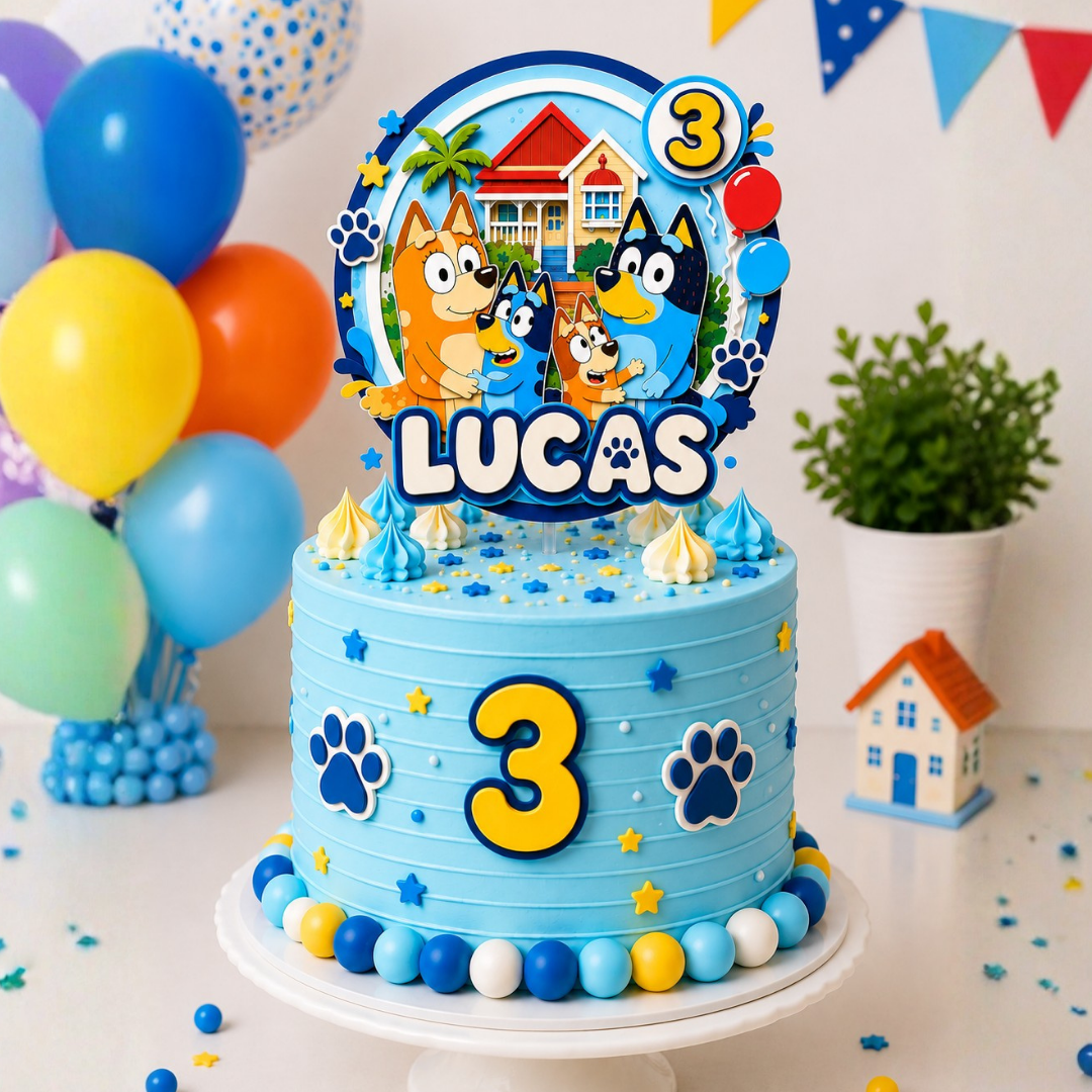 Cake Topper "Cumpleaños Bluey"