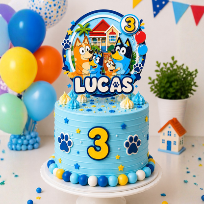 Cake Topper "Cumpleaños Bluey"