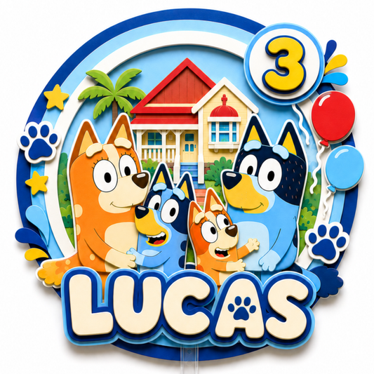 Cake Topper "Cumpleaños Bluey"