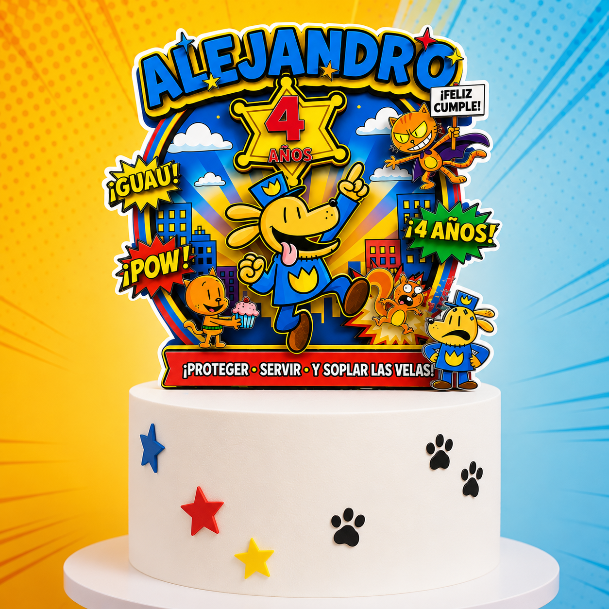 Cake Topper "Cumpleaños Perro Policía"