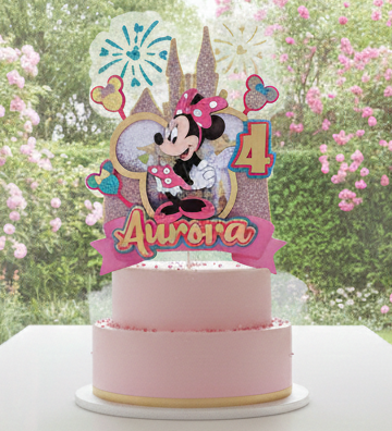 Cake Topper Minnie Castillo Encantado Personalizado
