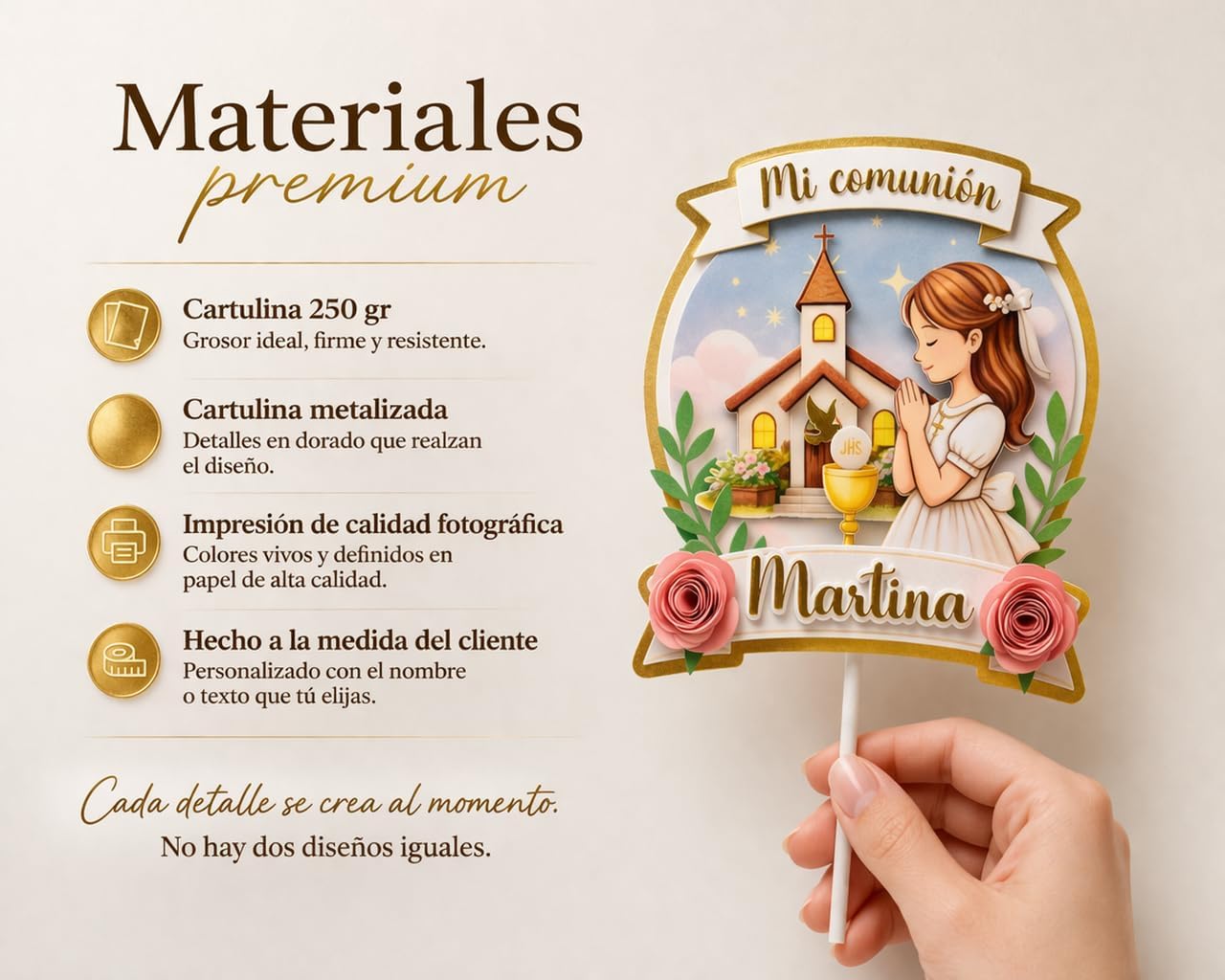 Cake Topper “Comunión” Niña
