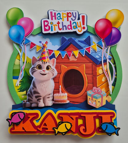 Cake Topper Gatito Personalizado