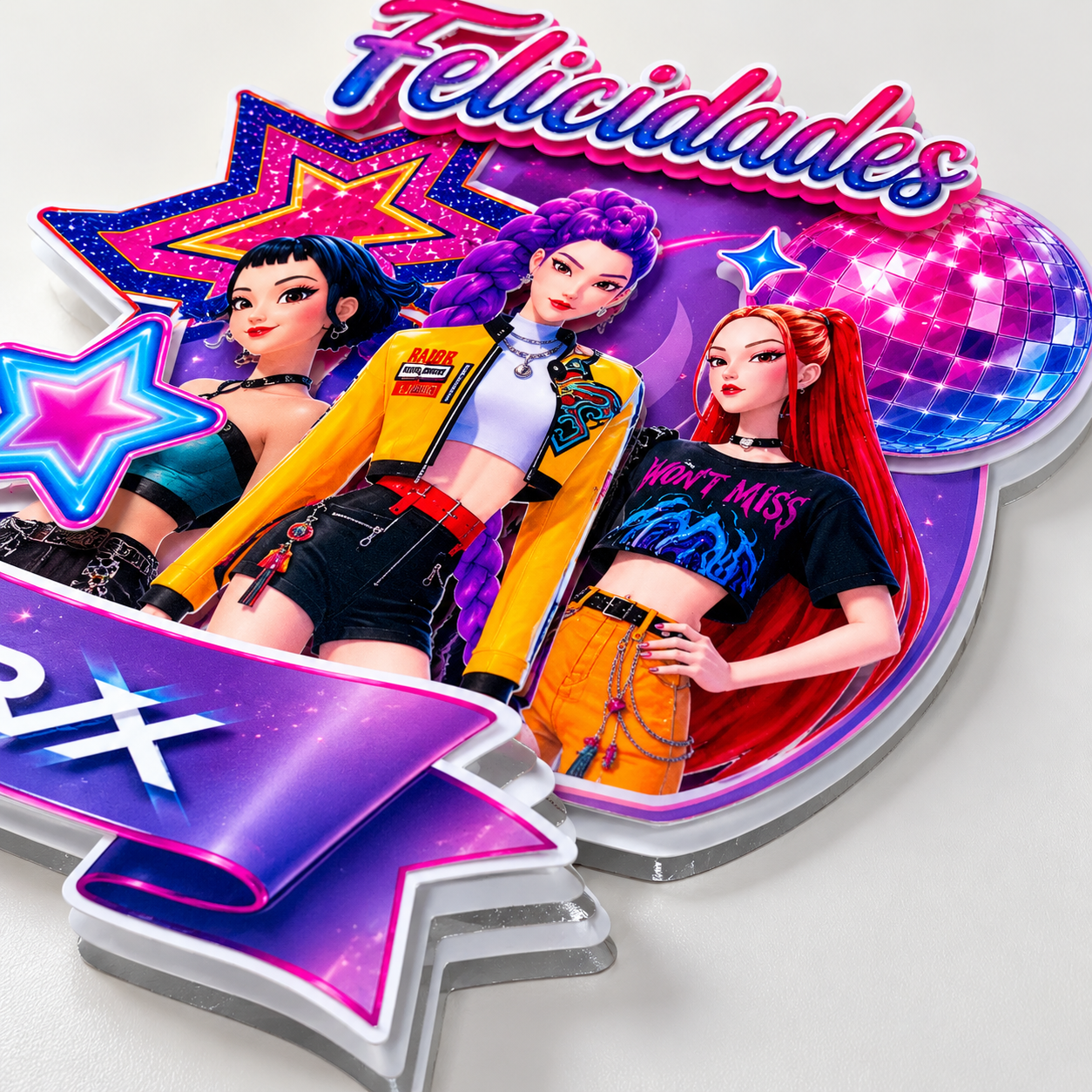 Cake Topper "Cumpleaños KPOP Stage"