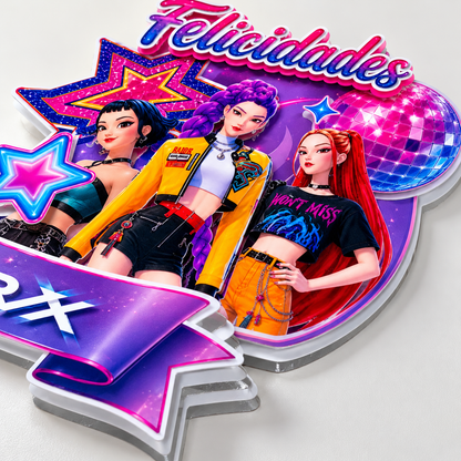 Cake Topper "Cumpleaños KPOP Stage"