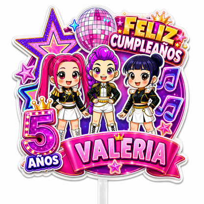 Cake Topper "Cumpleaños KPOP"