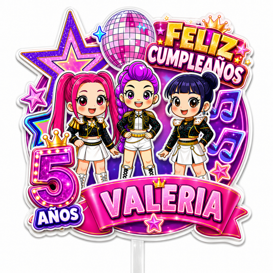 Cake Topper "Cumpleaños KPOP"