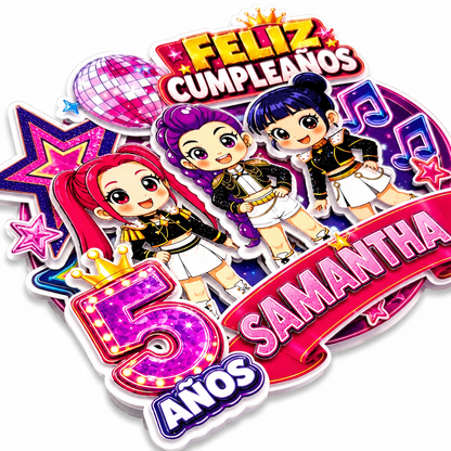 Cake Topper "Cumpleaños KPOP"