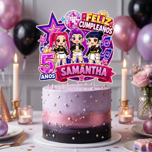 Cake Topper "Cumpleaños KPOP"