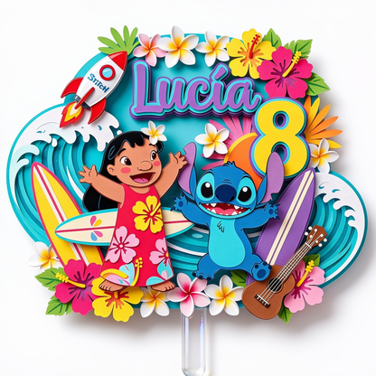 Cake Topper "Cumpleaños Hawaiano"