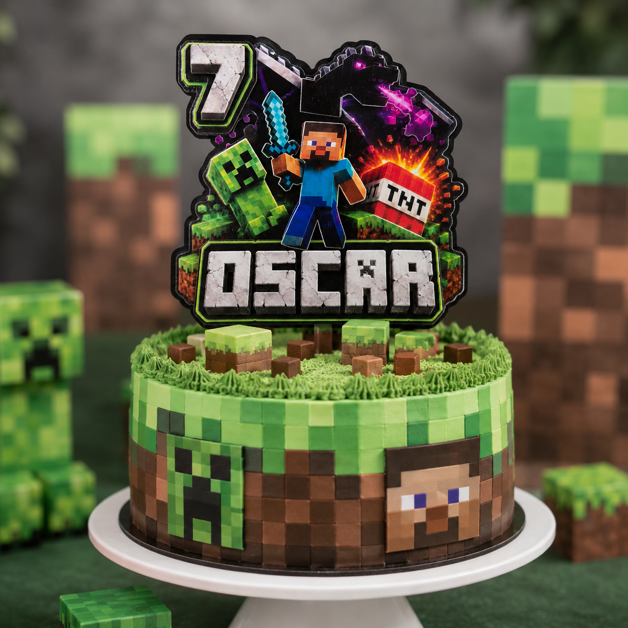 Cake Topper “MineCraft” y accesorios