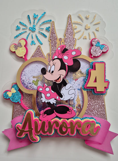 Cake Topper Minnie Castillo Encantado Personalizado