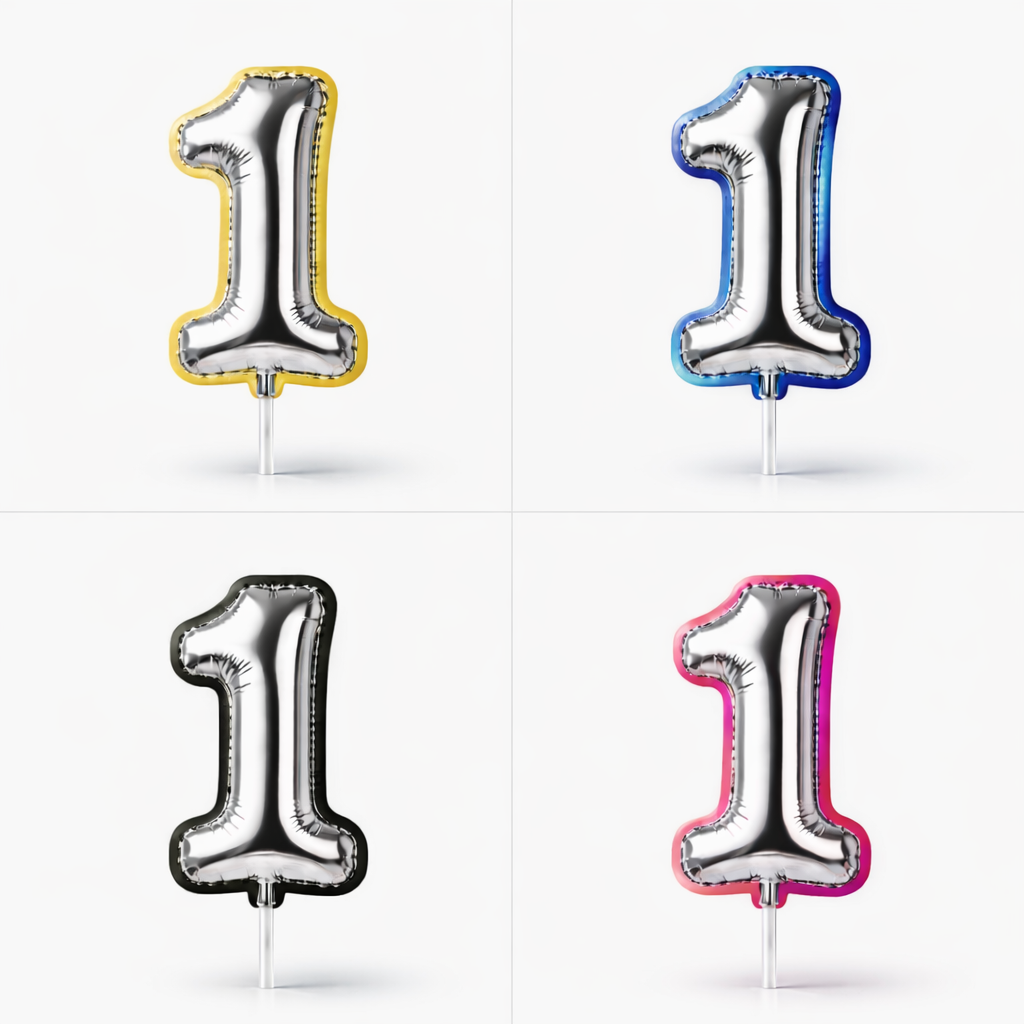 A MEDIDA - Cake Toppers Números Estilo Globo