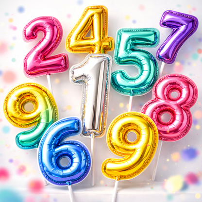 A MEDIDA - Cake Toppers Números Estilo Globo