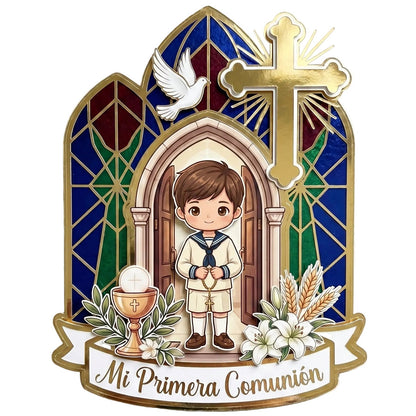 Cake Topper “Comunión” Niño vitral