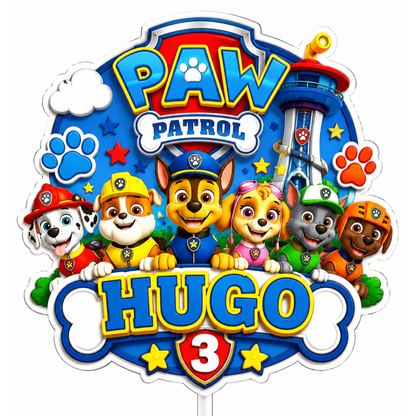 Cake Topper "Cumpleaños Paw Patrol"