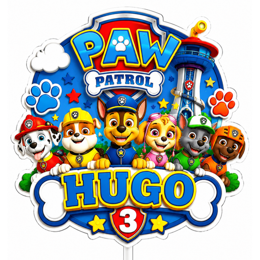 Cake Topper "Cumpleaños Paw Patrol"