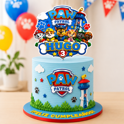 Cake Topper "Cumpleaños Paw Patrol"
