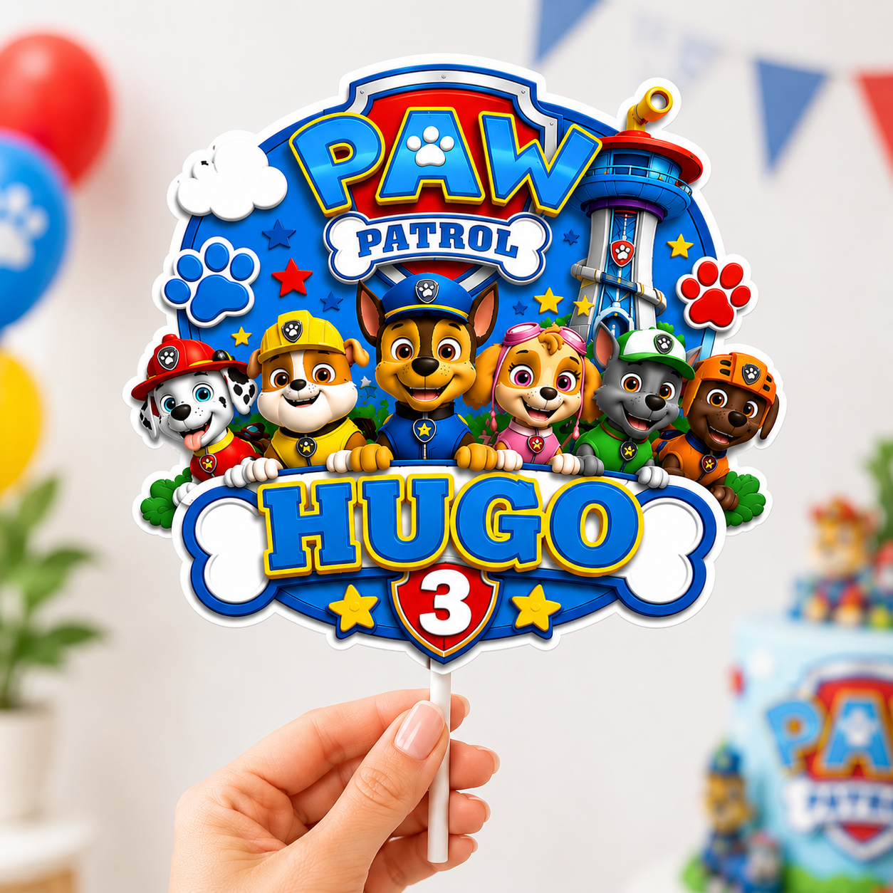 Cake Topper "Cumpleaños Paw Patrol"