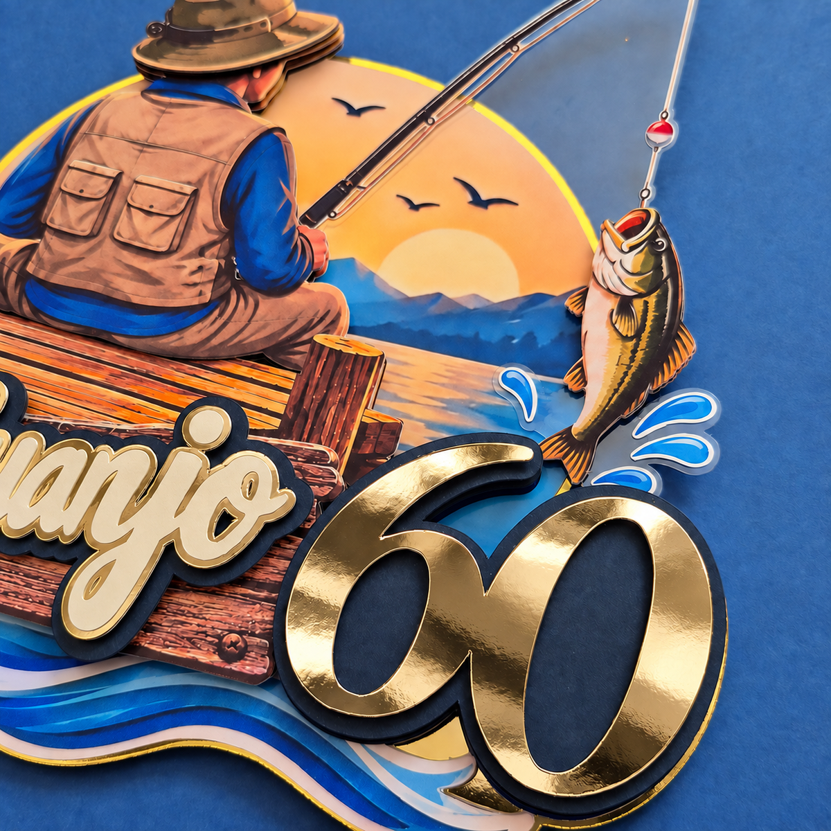 Cake Topper "Cumpleaños Pesca"