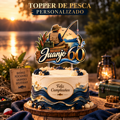 Cake Topper "Cumpleaños Pesca"