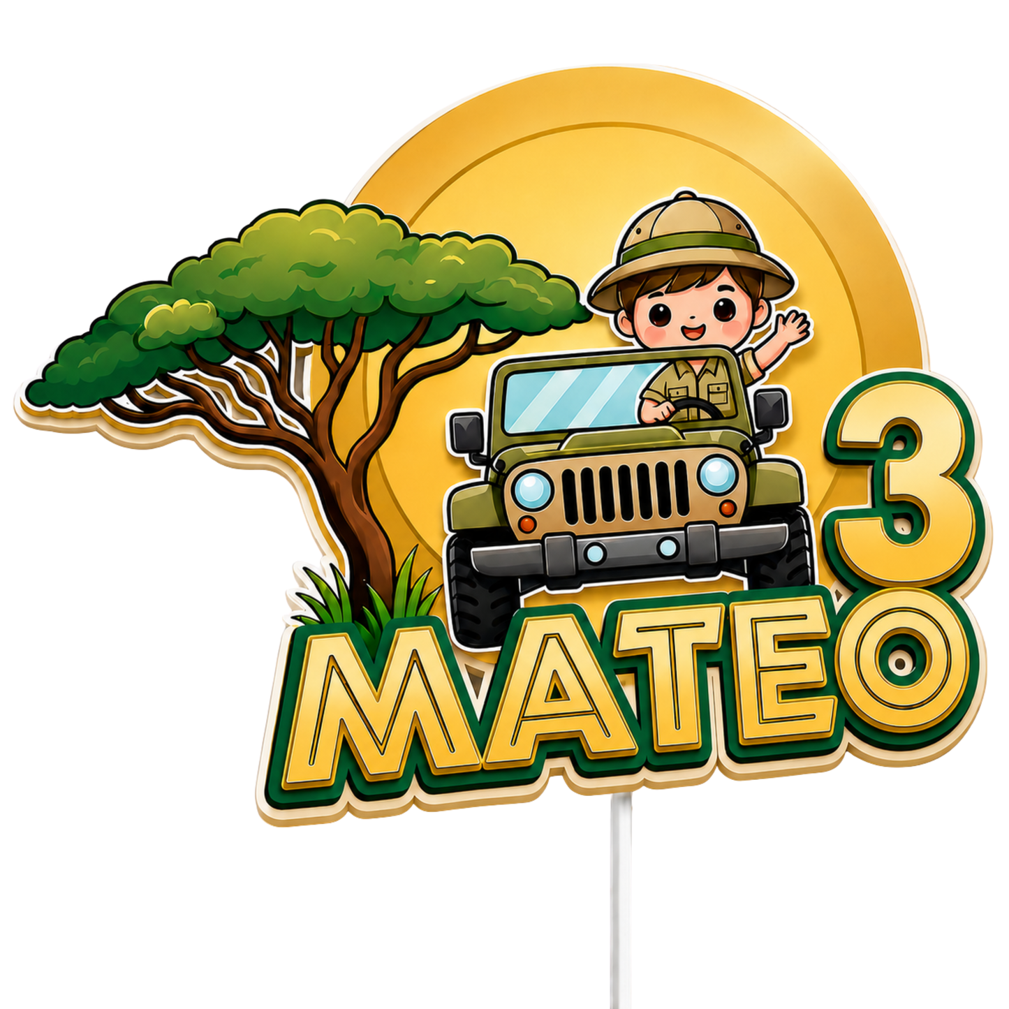 Cake Topper "Cumpleaños Safari"