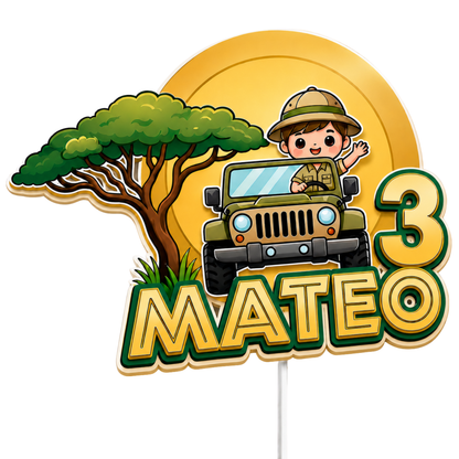 Cake Topper "Cumpleaños Safari"