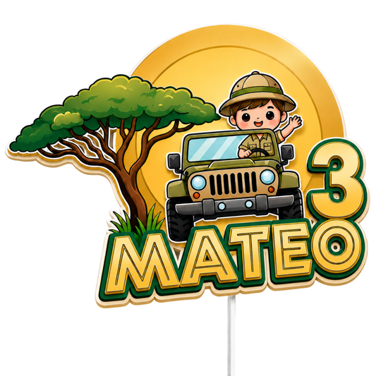 Cake Topper "Cumpleaños Safari"