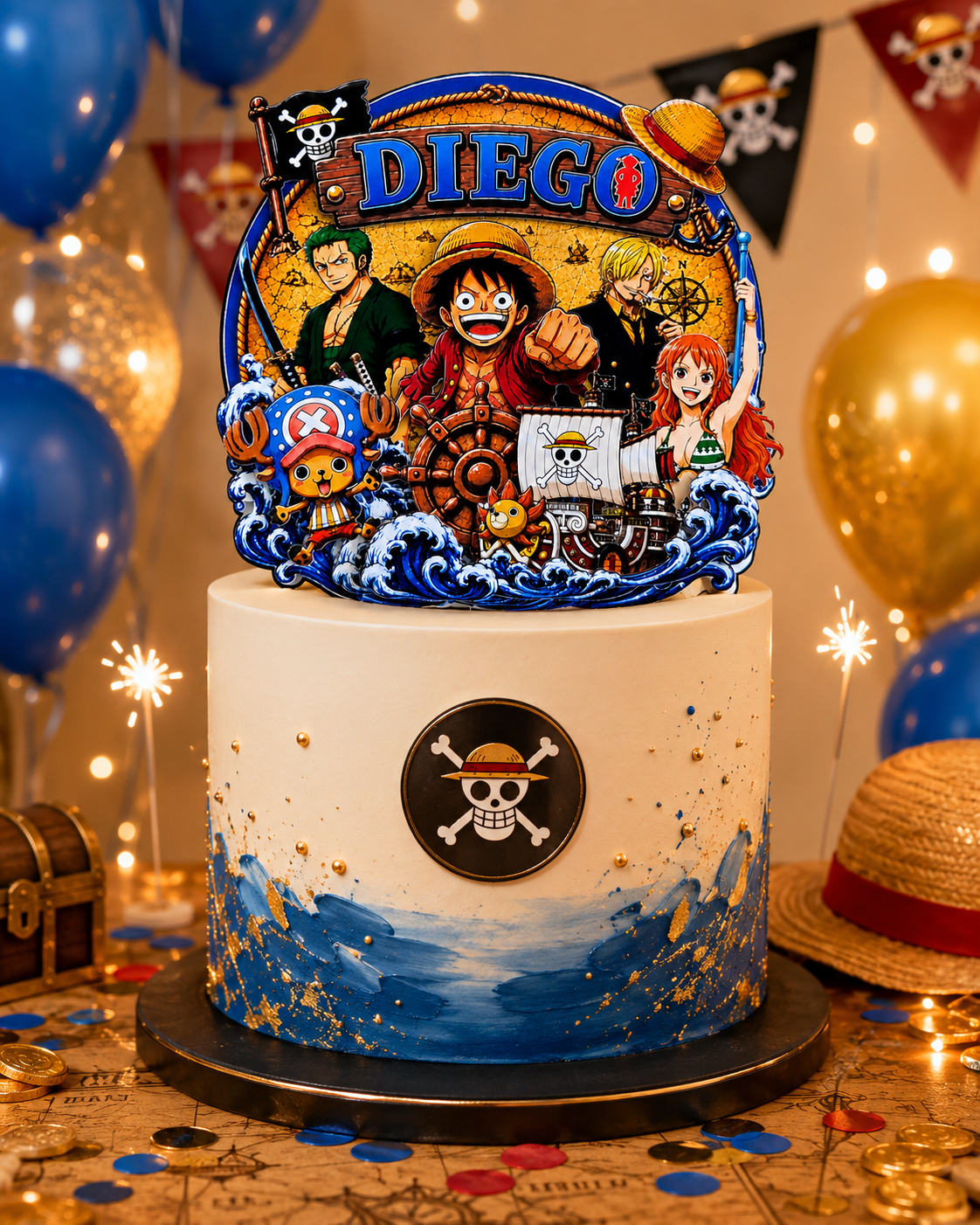 Cake Topper "Cumpleaños One Piece"