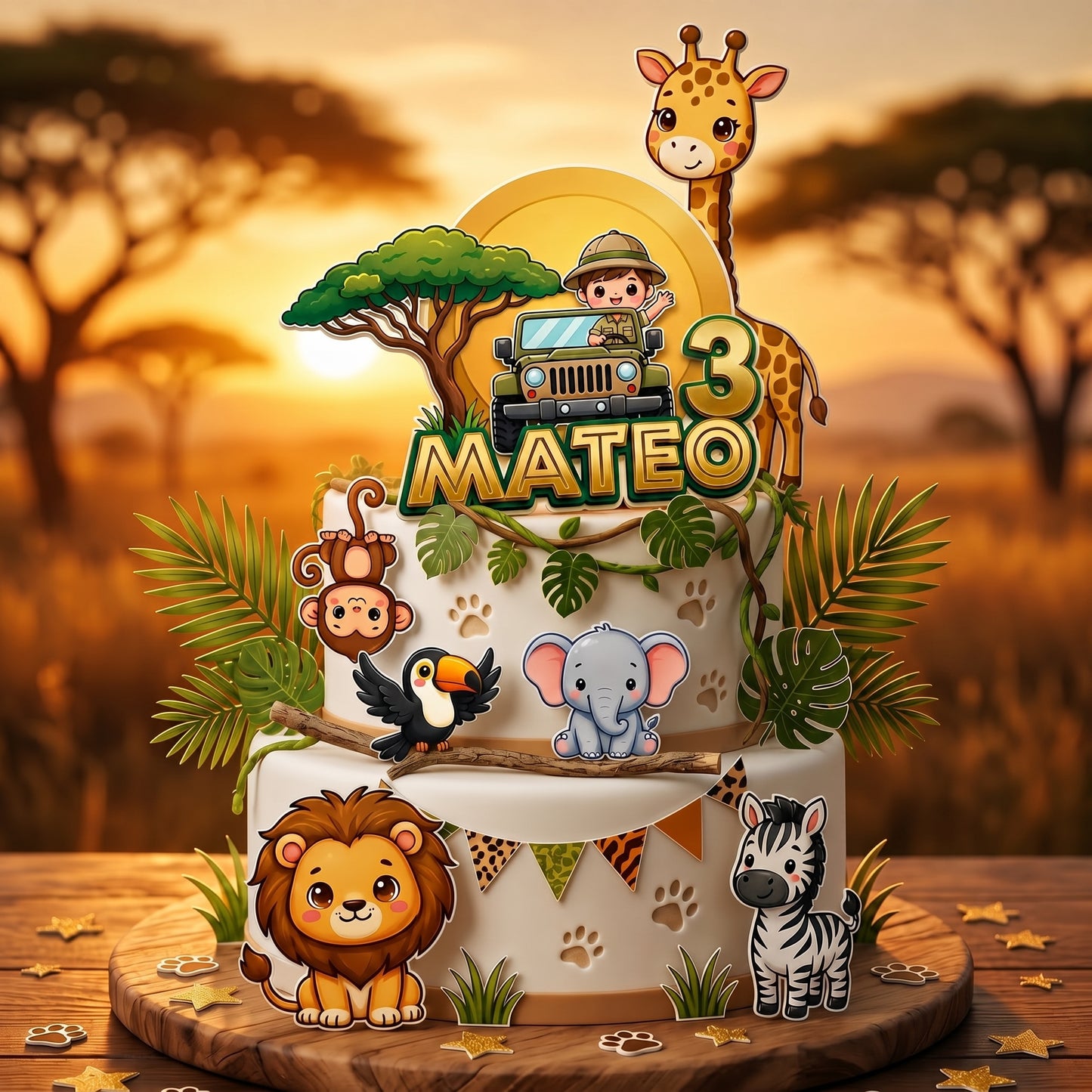 Cake Topper "Cumpleaños Safari"