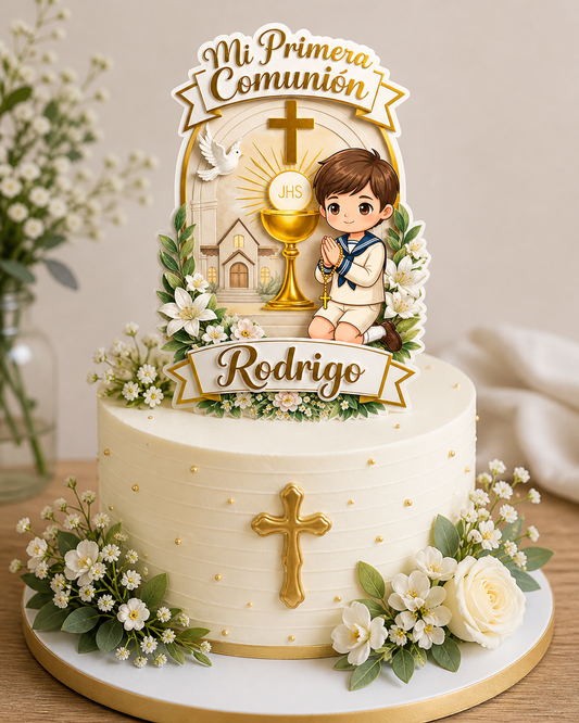 Cake Topper “Comunión” Niño de rodillas