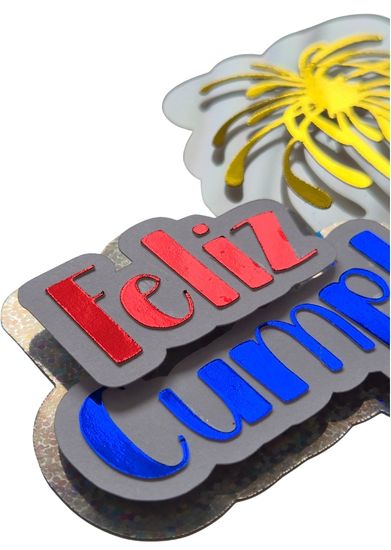 Cake Topper “Feliz Cumpleaños” Fuegos artificiales