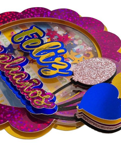 Feliz Cumpleaños Glitter – Cake Topper Personalizado