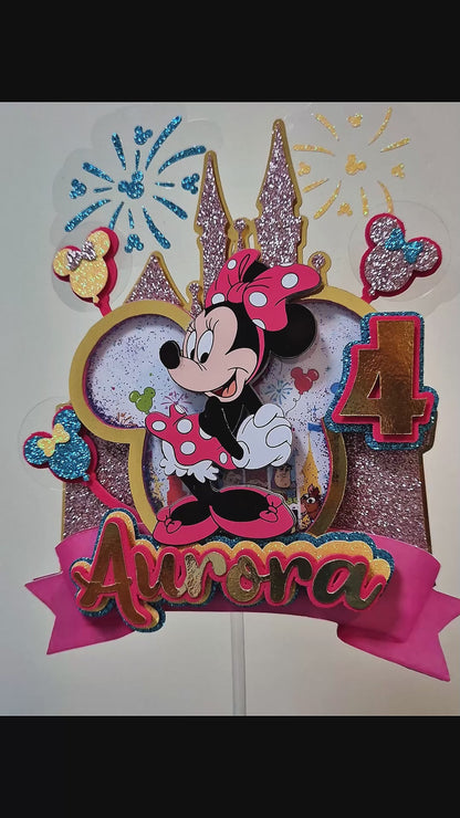 Cake Topper Minnie Castillo Encantado Personalizado
